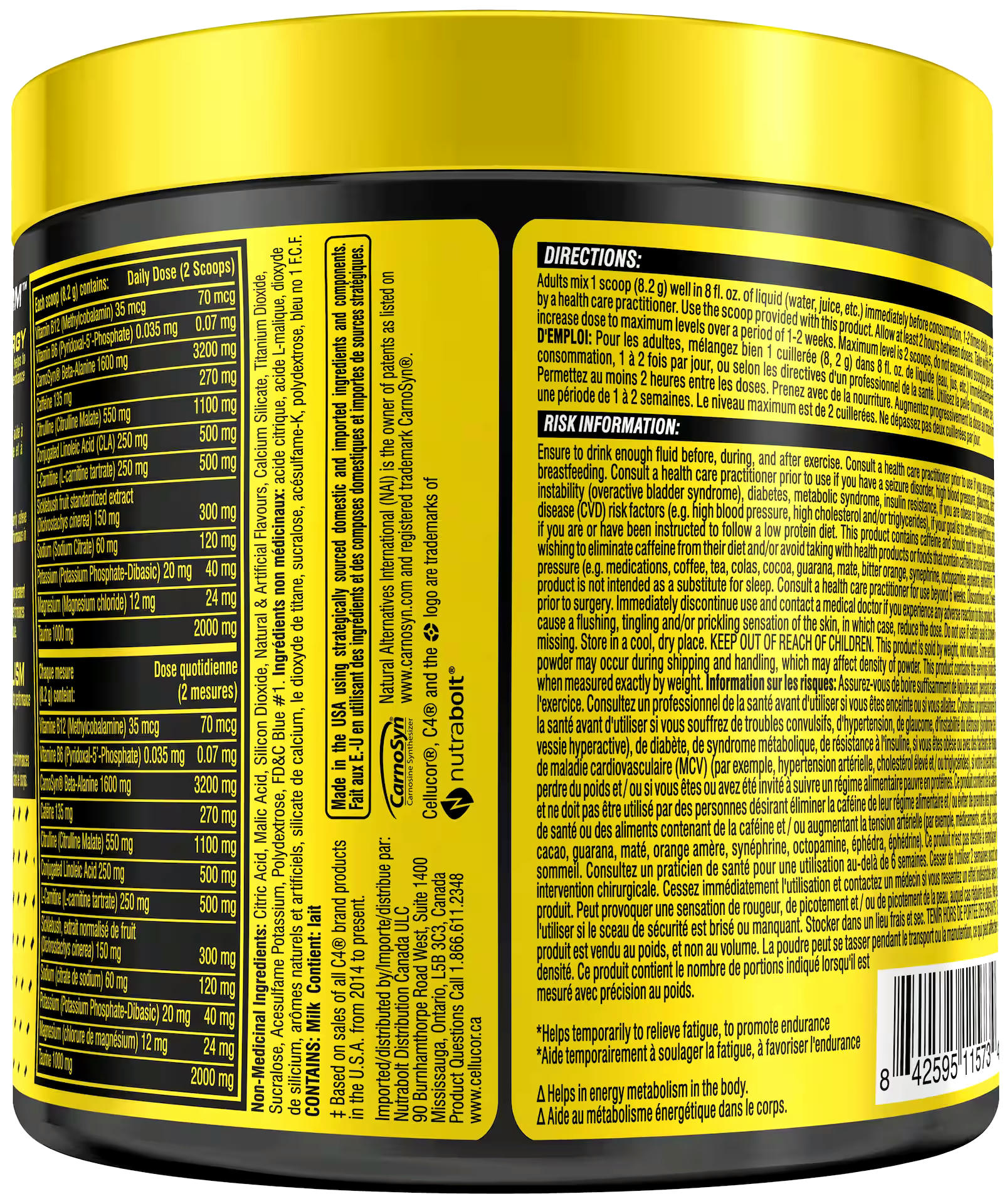 C4 Ripped Sport Pre-Workout Powder, Arctic Snow, 246-g