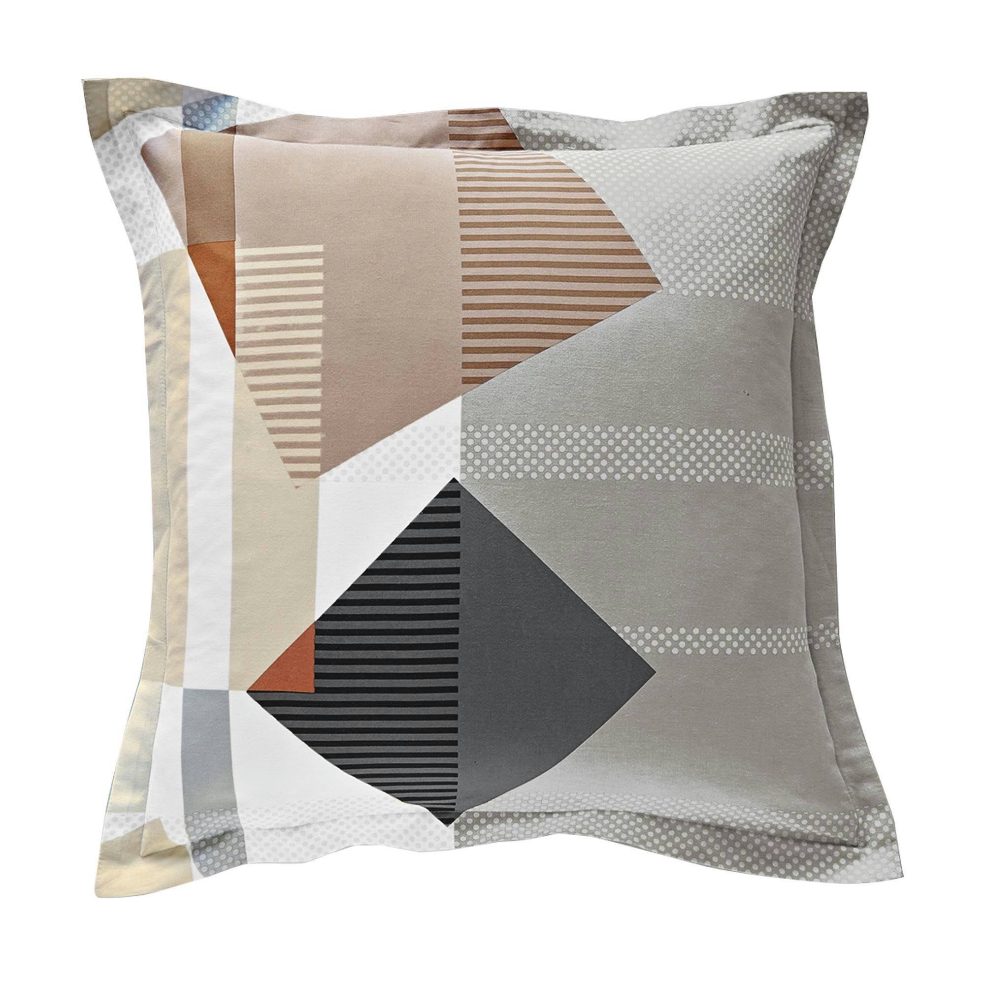 CARAMEL - Taie volant 65x65 gris en coton