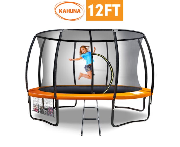 NNEDPE Trampoline Kahuna 12 ft Round Outdoor Kids with Safety Enclosure Net