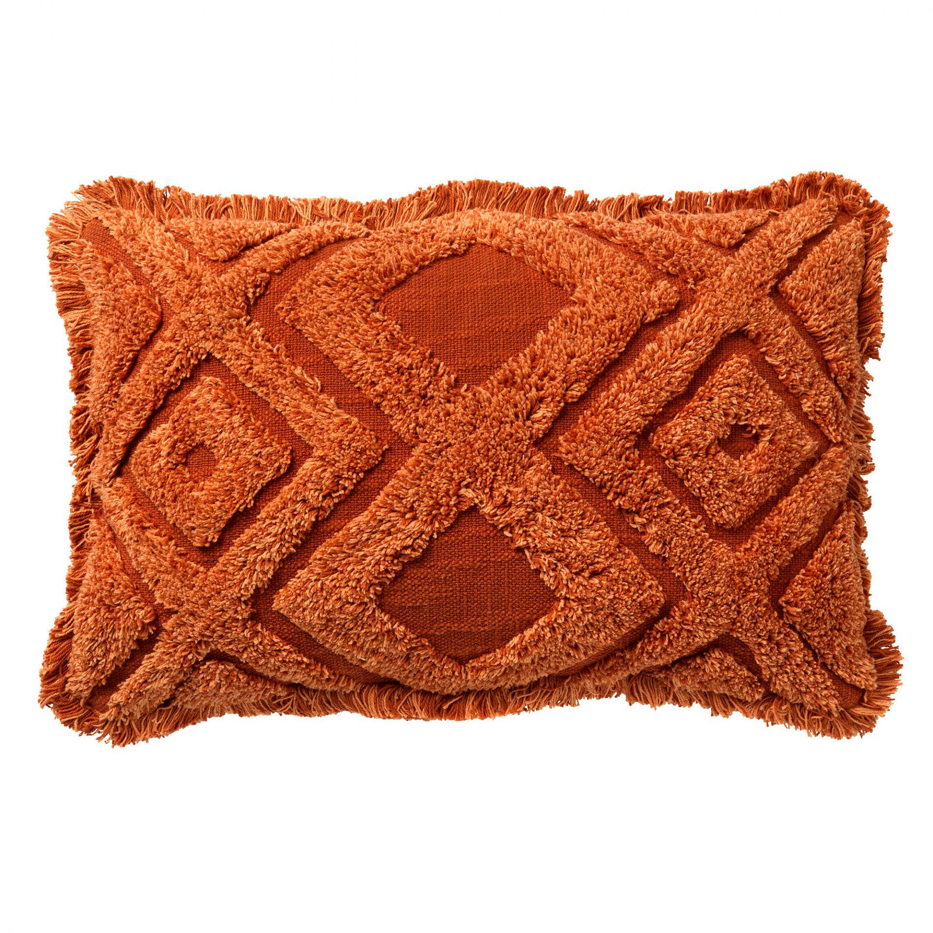 - Coussin - orange en coton 40x60 cm avec motif