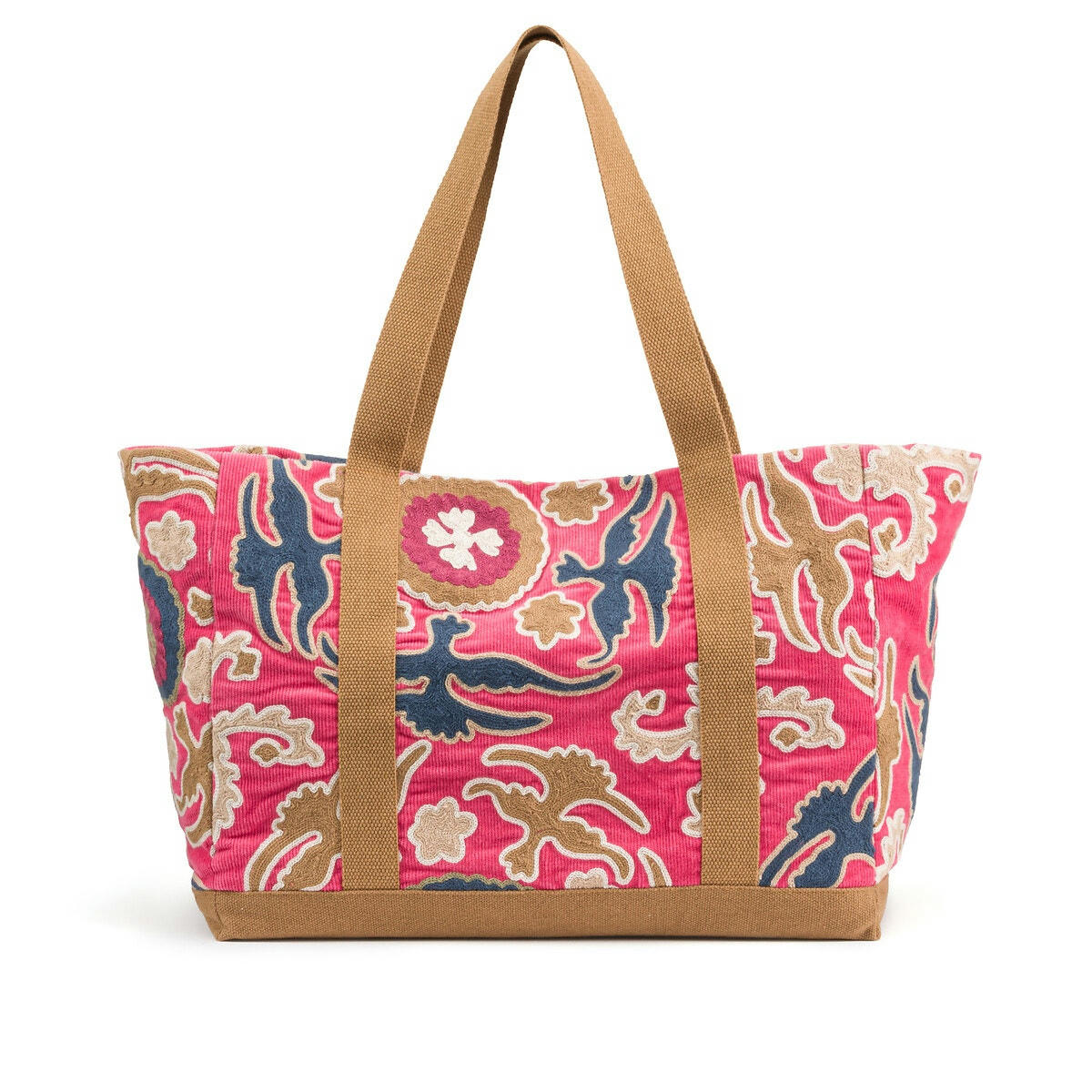 Sac à main cabas en velours brodé