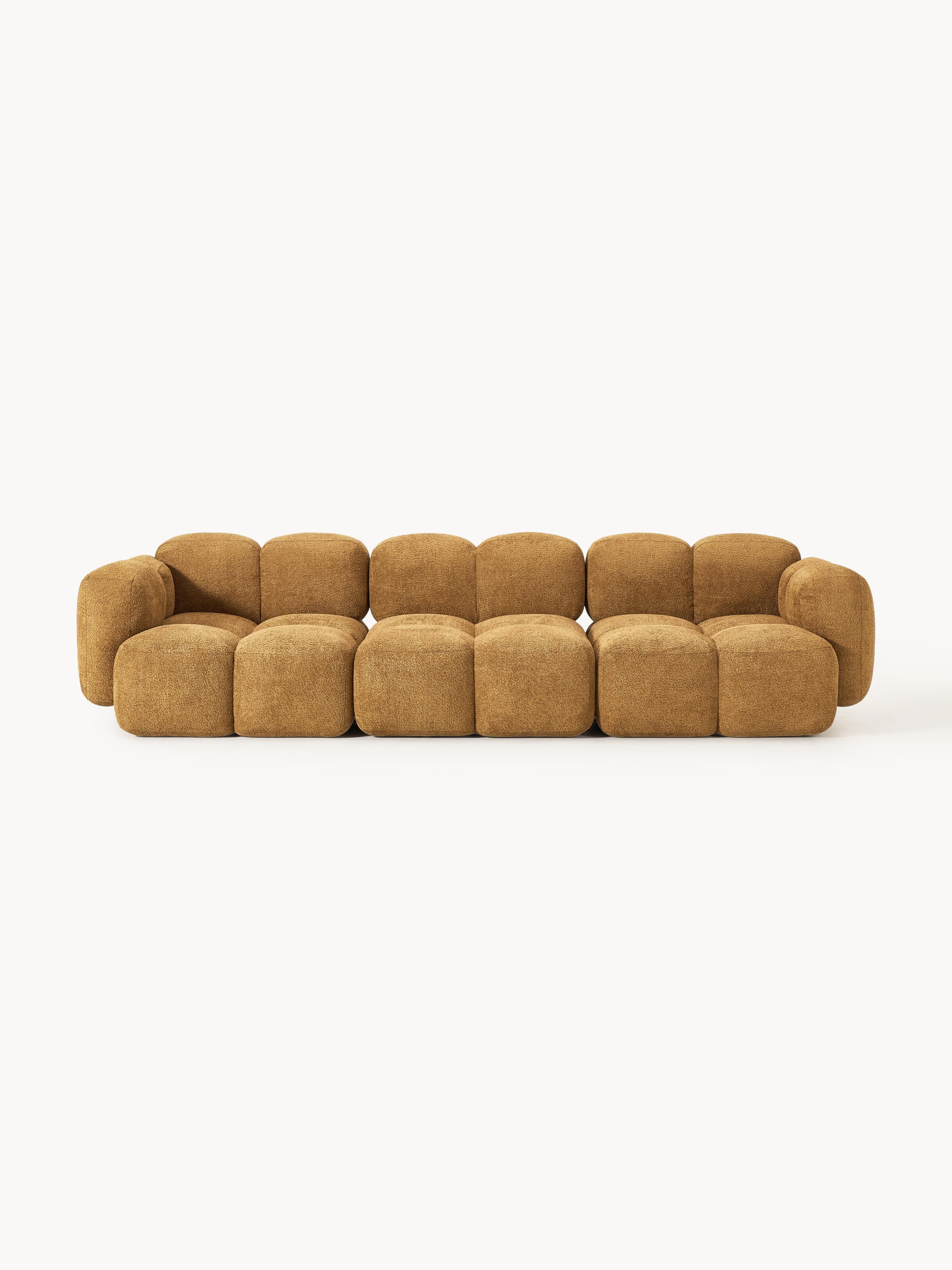 Modulares Sofa Tayla (4-Sitzer) aus Teddy-Bouclé