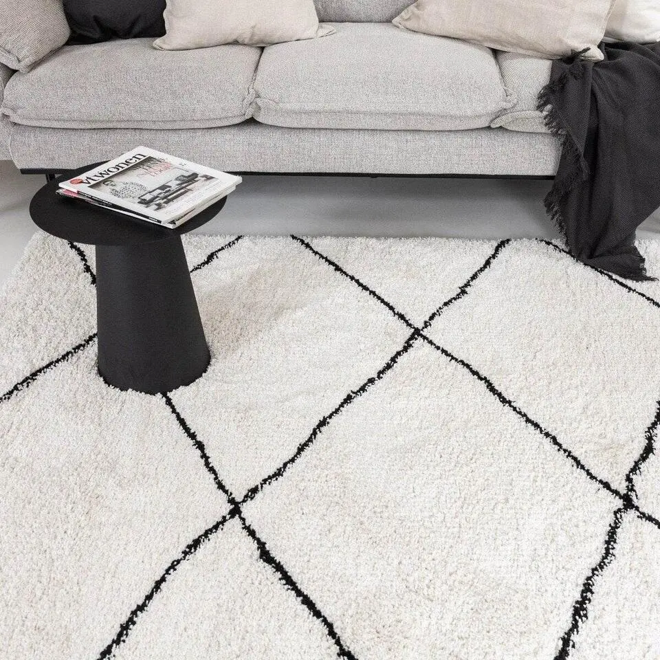 Interieur05 berber vloerkleed Nea wit/zwart - 290 x 200 cm