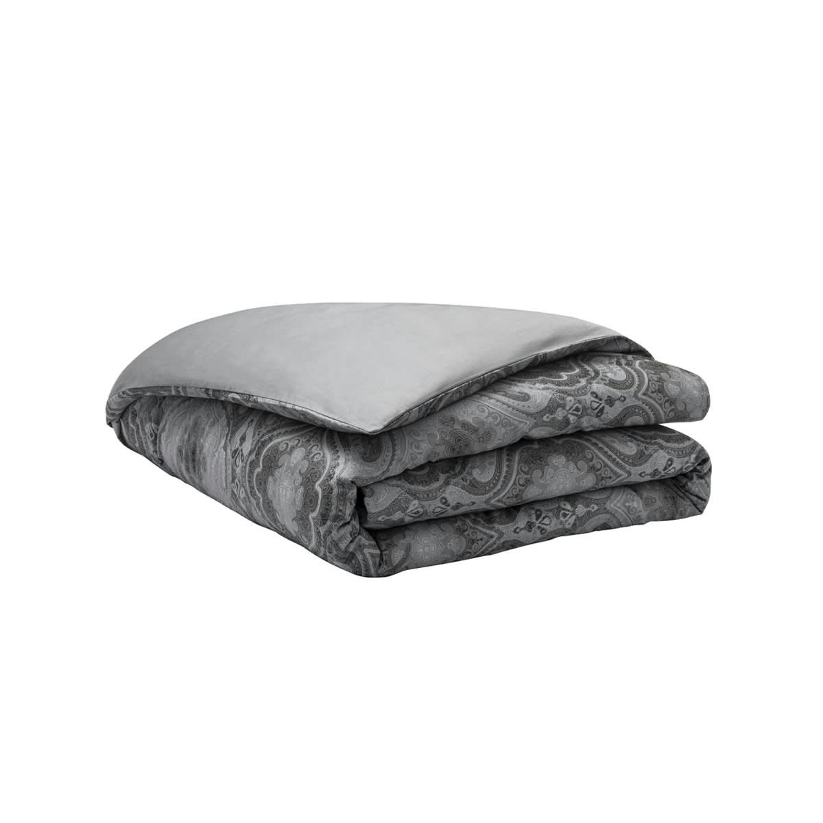 SHALIMAR - Housse de couette en satin de coton gris 260x240