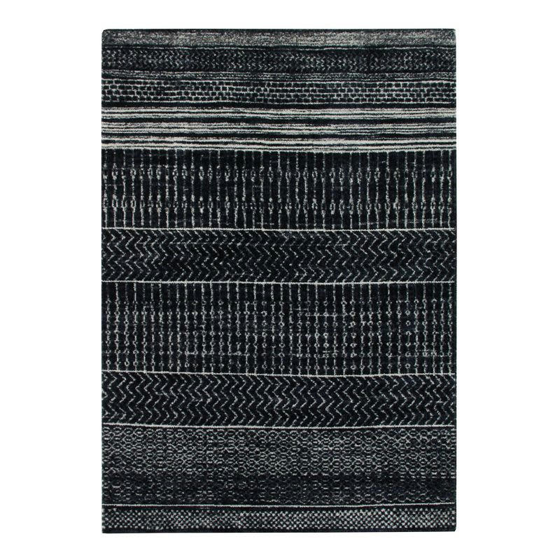 VINTAGE - Tapis intérieur-extérieur vintage bleu noir 160x230