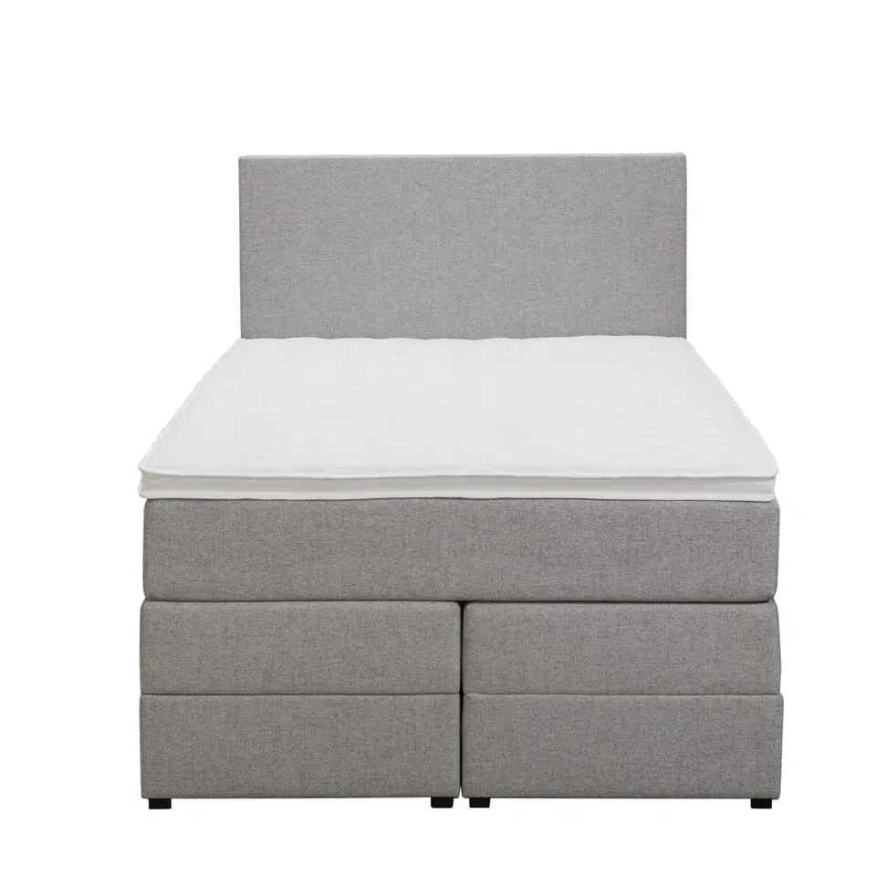 Boxspring met opbergruimte Liv egaal - lichtgrijs - 120x200 cm