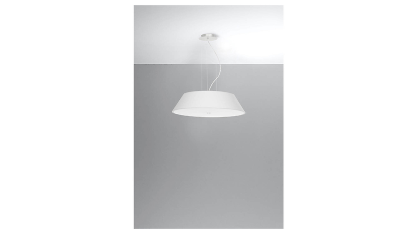 Lampa wisząca Vega 5-punktowa tkaninowa biała