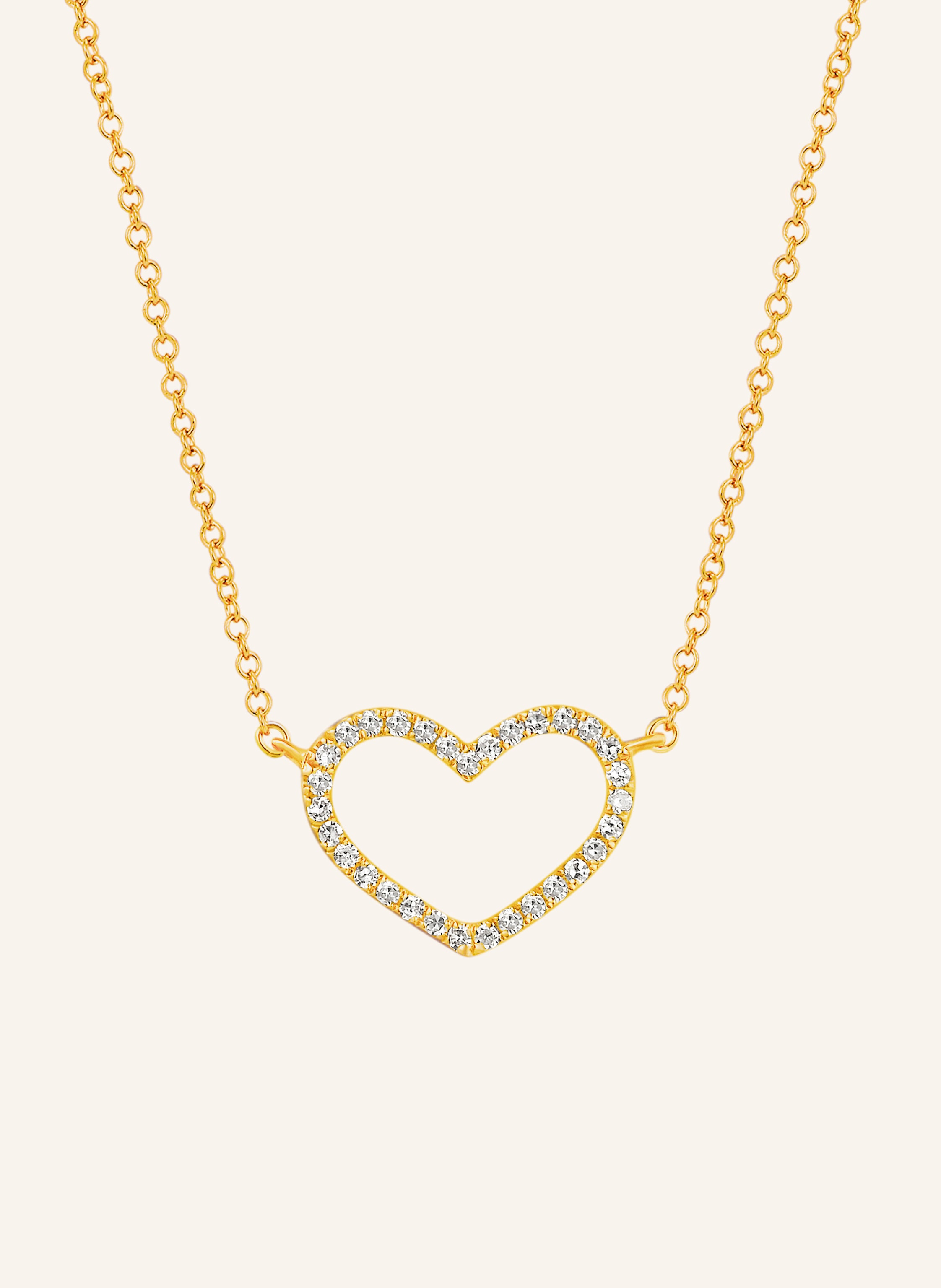 Leaf Halskette HEART aus 18 Karat Gelbgold mit Diamanten