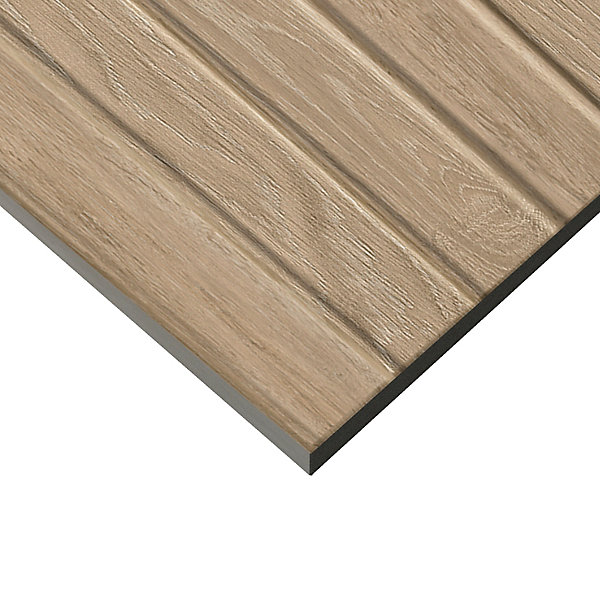 Faïence murale intérieur effet bois mat décor lamelles L.90 x l.30 cm x ép.10,8 mm, Bois 3D