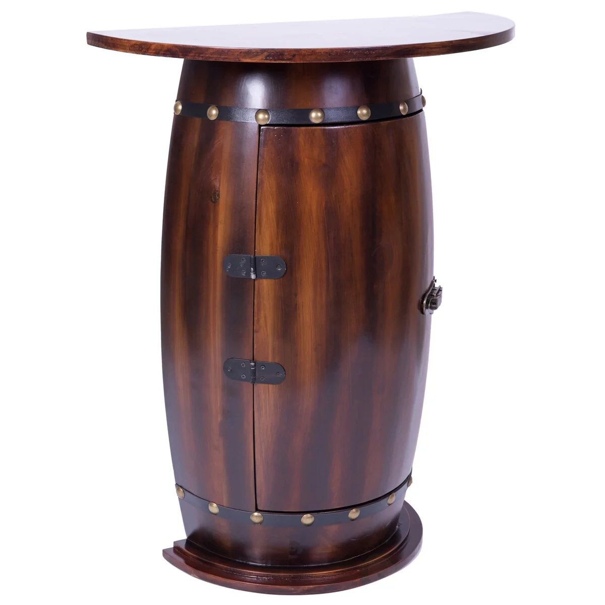 Wood Lockable Wine Rack Console