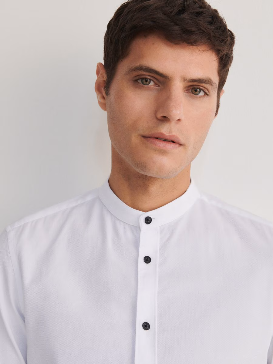 Super Slim Fit Shirt With Stand Up Collar