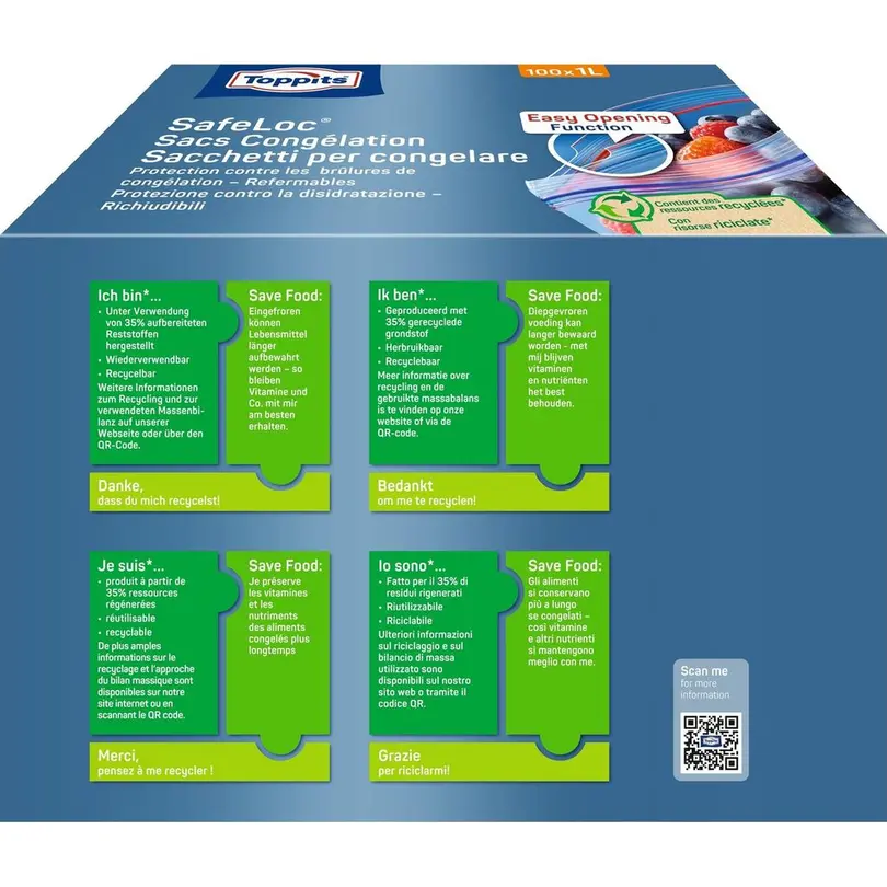 Frischhaltebeutel 100er-Set Toppits