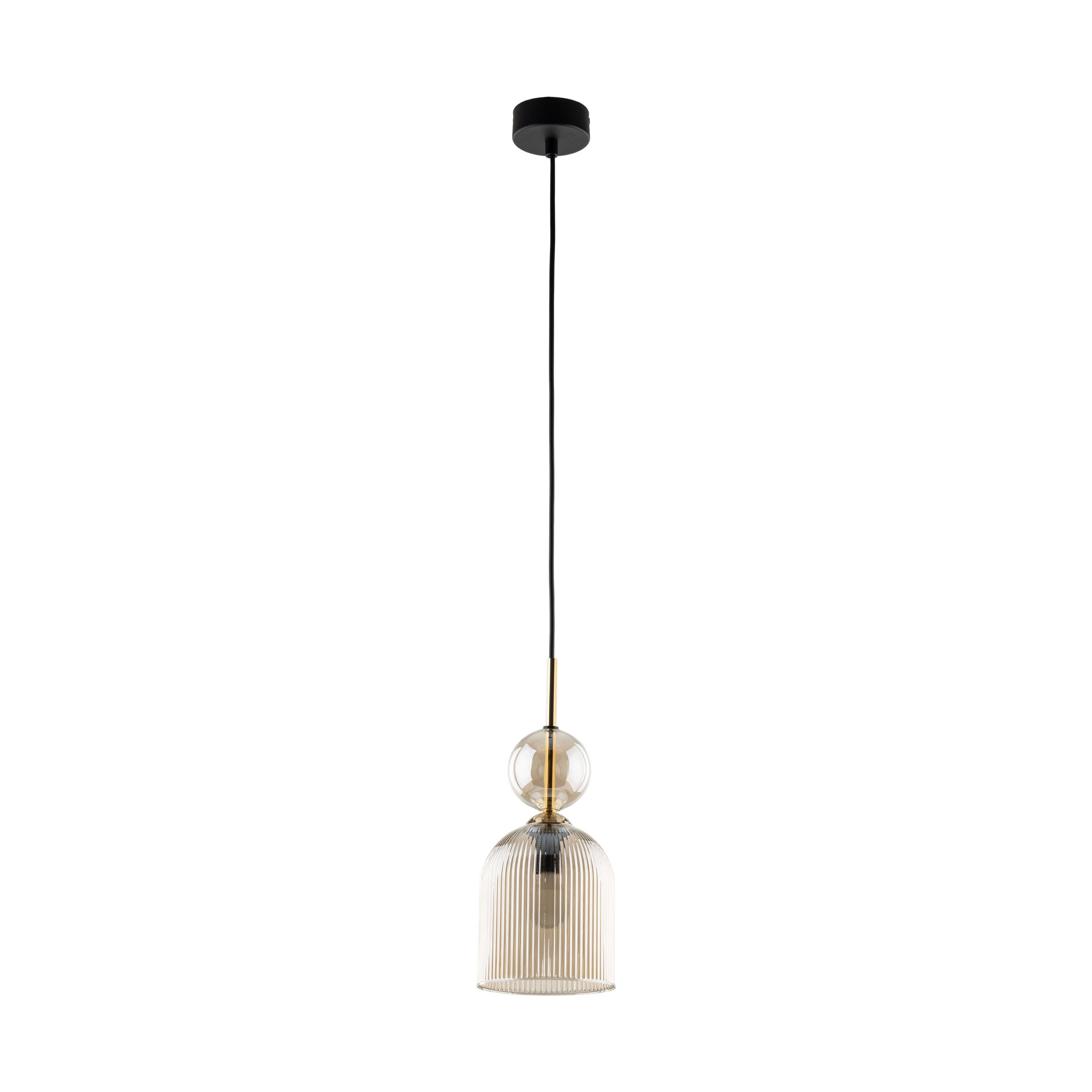 Lampa Wisząca Tk Lighting Sophia Koniakowy Ryflowany Klosz 1Xe14