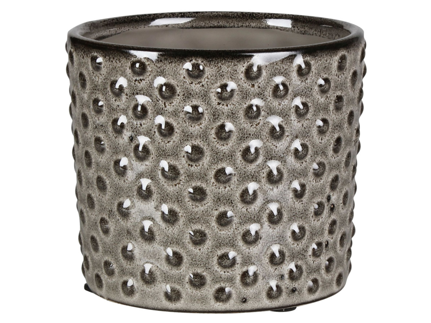 Osłonka na doniczkę Karin ceramiczna 12 cm srebrna