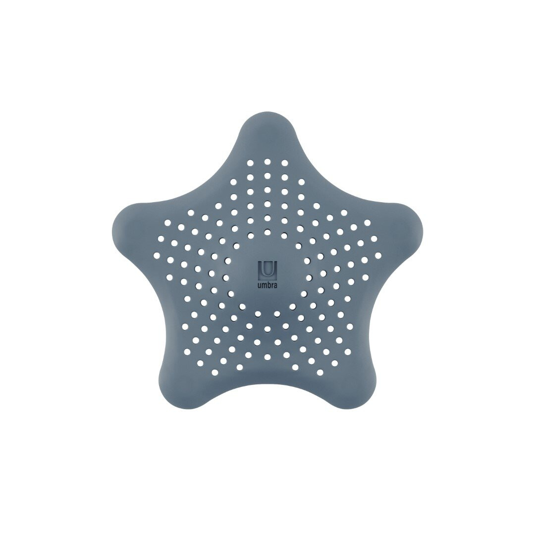 SITKO DO ODPŁYWU Starfish niebieskie GUMOWE z przyssawkami