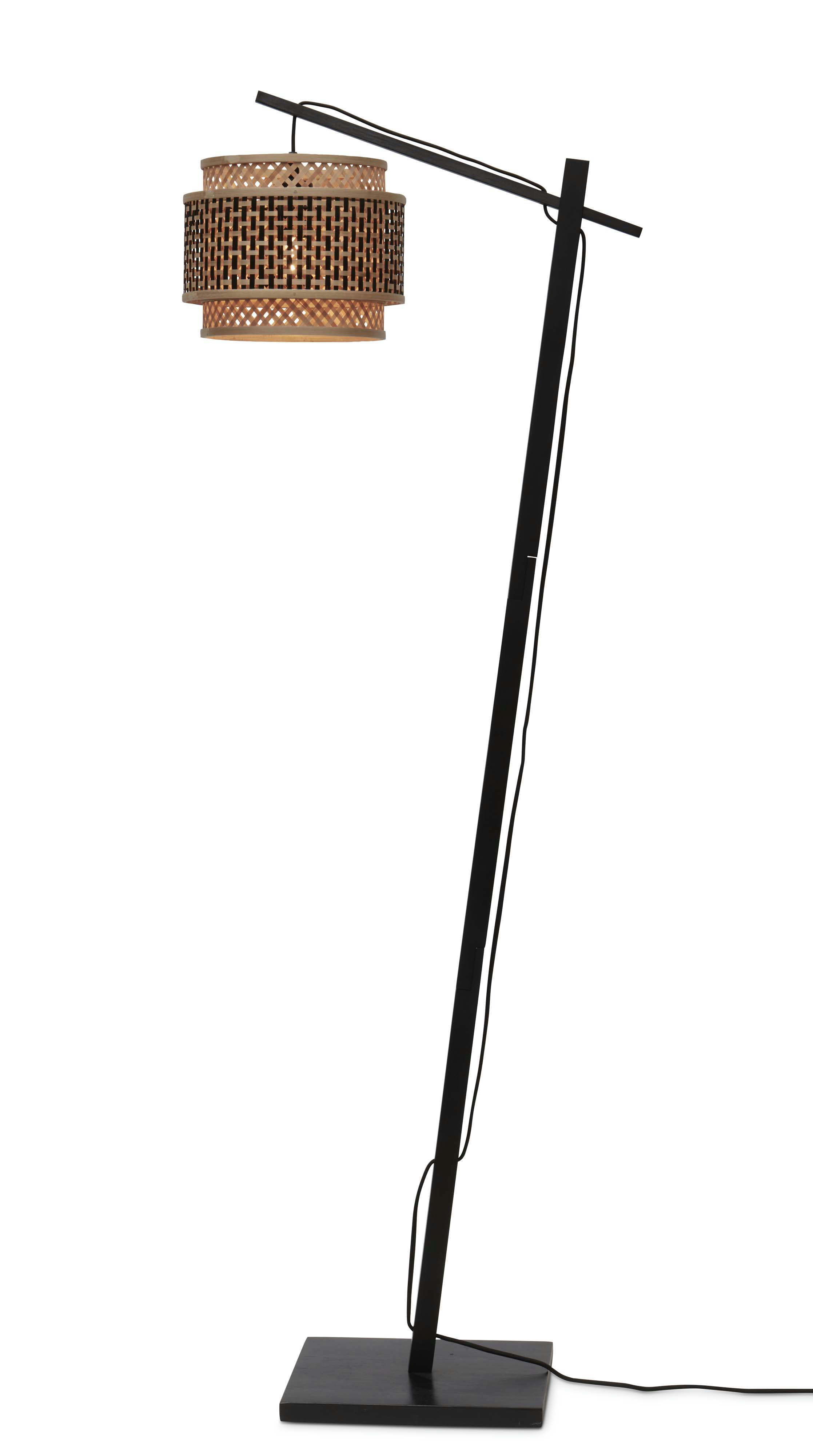 BHUTAN - Lampadaire bambou abat-jour bambou naturel/noir, h. 150cm