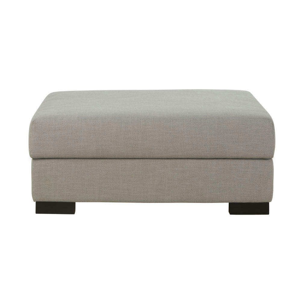 Terence - Pouf pour canapé modulable avec coffre de rangement gris clair