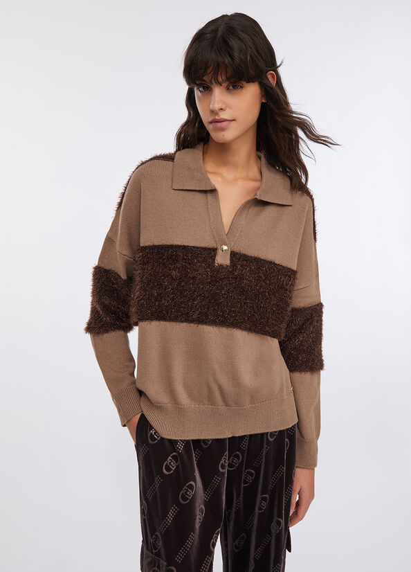 Polo in lana a righe