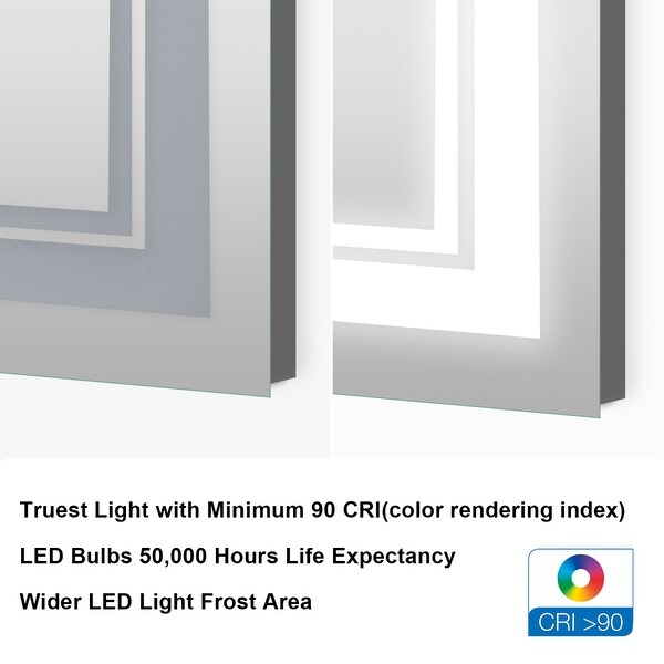 24 in. W x 32 in. H Wall Mount Bathroom Vanity Mirror in Silver