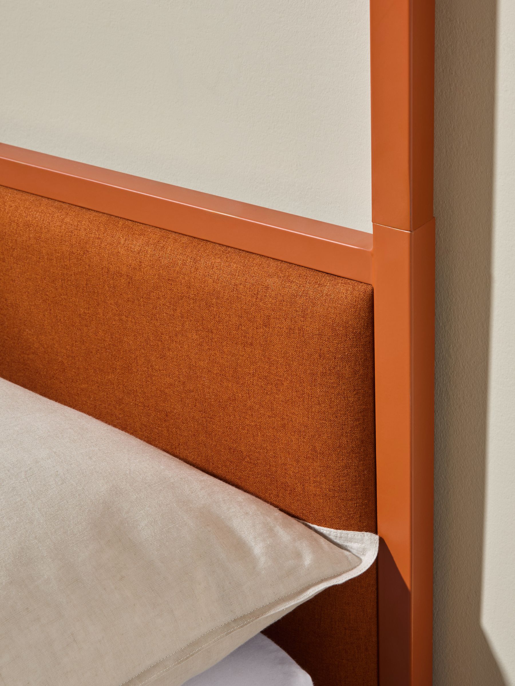 Romy Four Poster Bed in Rust Brown