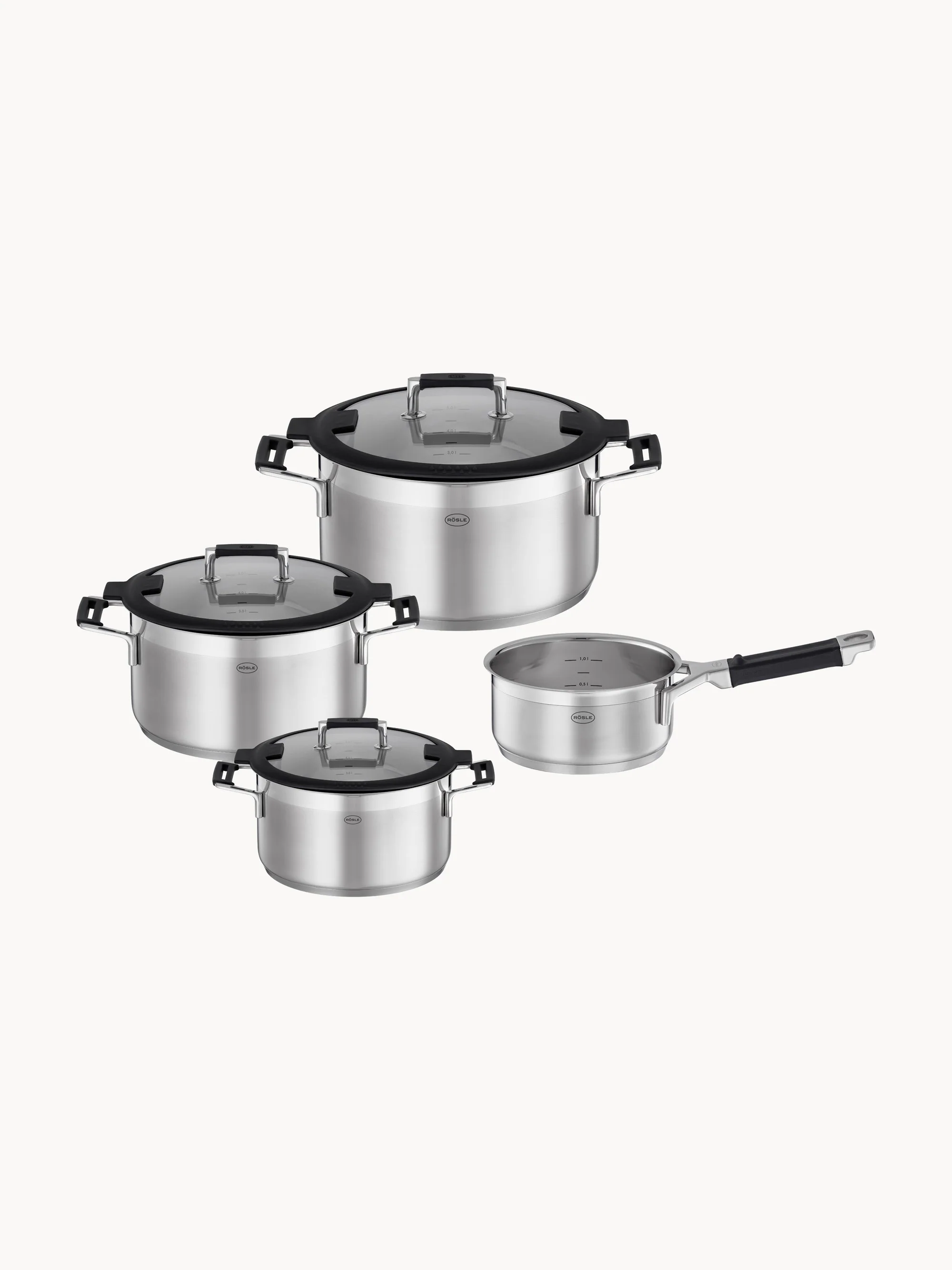 Kochtopf-Set Silence Pro aus Edelstahl, 4er-Set