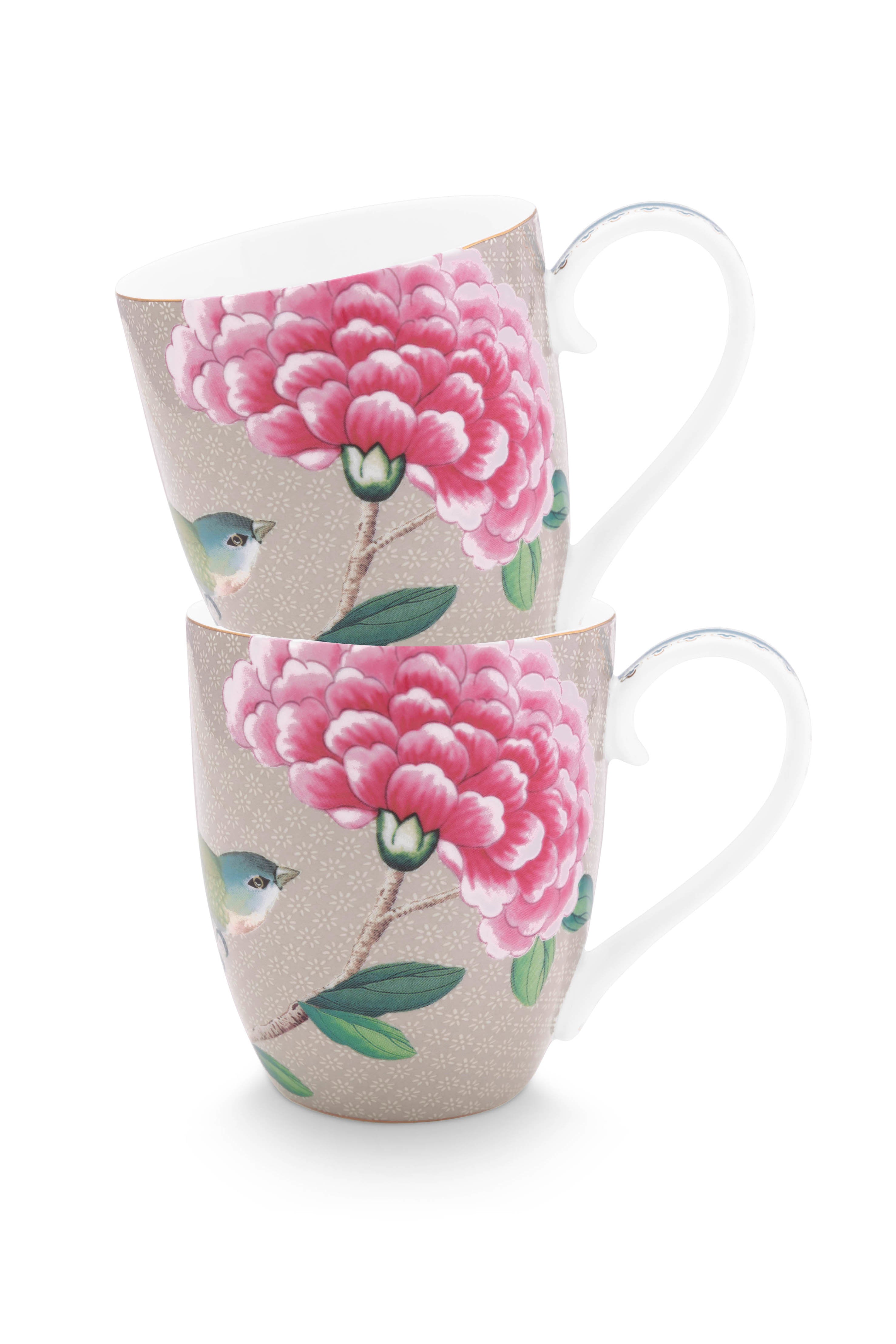 Pip Studio - Blushing Birds Mokken - Servies set van 2 - 450ml