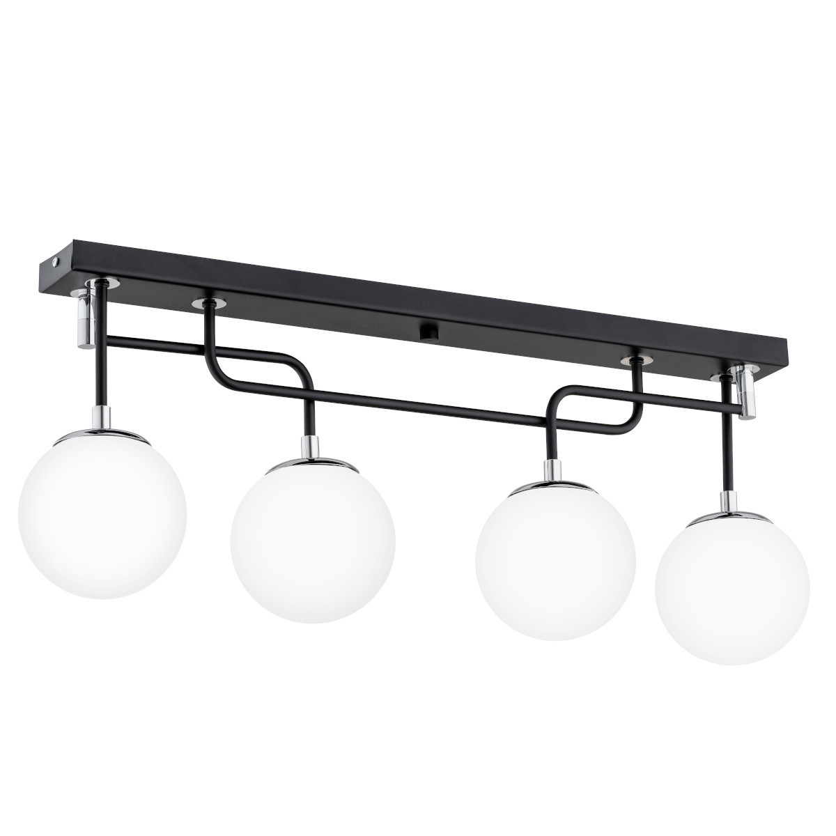 Lampa wisząca GATUS srebrne elementy czarna 4xE14x10W IP20 Alfa