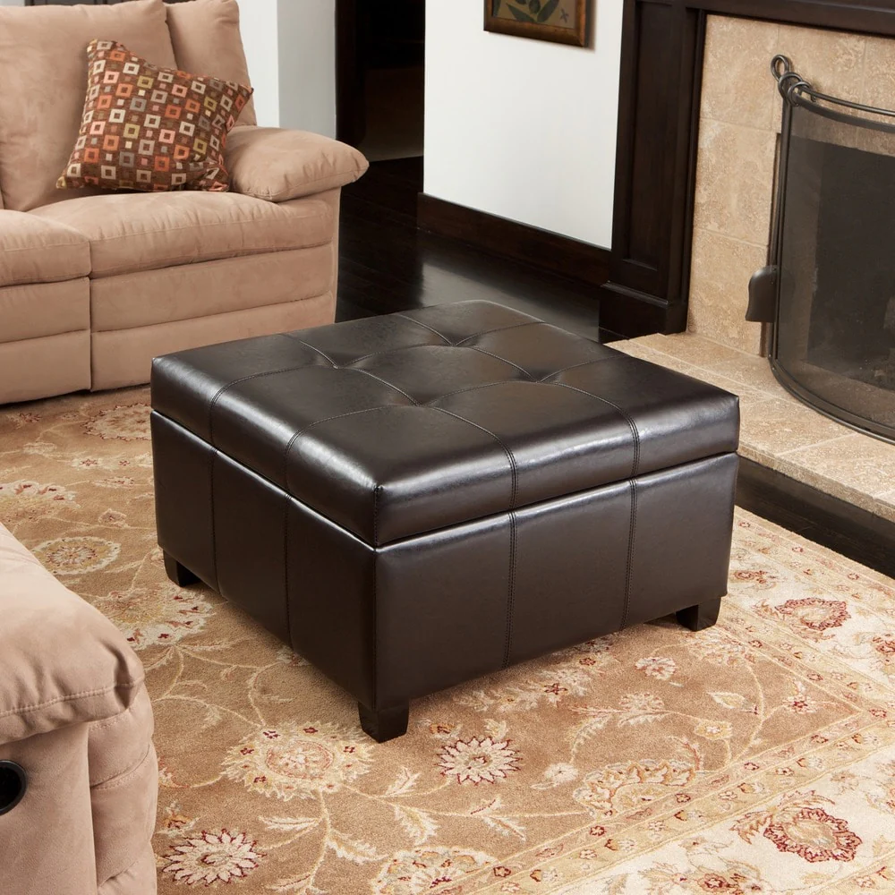 Christopher Knight Home Richmond Espresso Bonded Leather Storage Ottoman