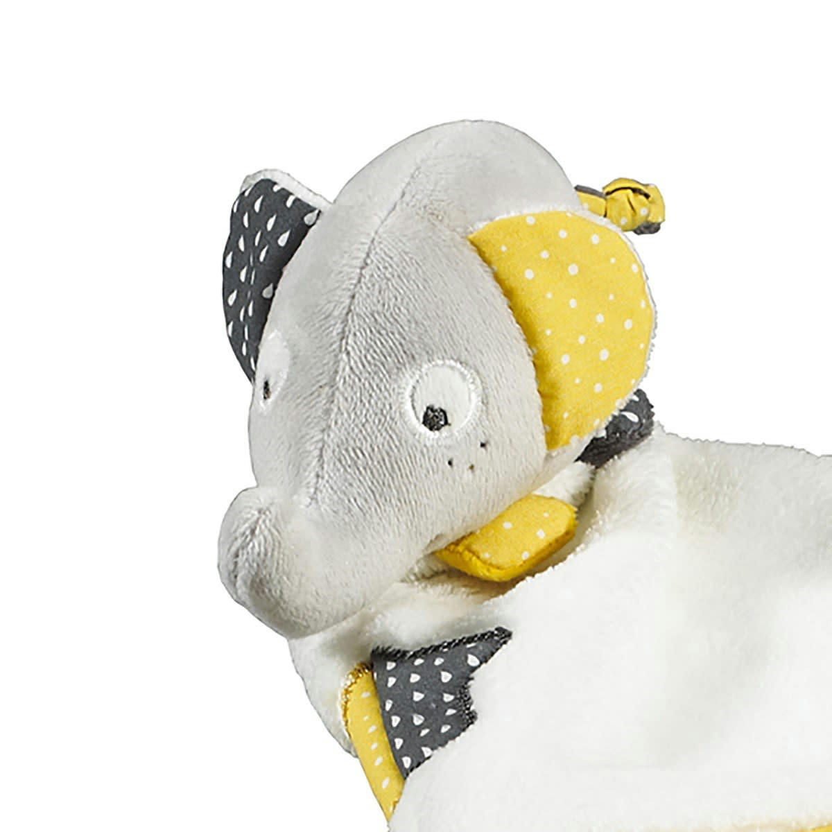 BABYFAN - Doudou mouchoir Eléphant en velours gris