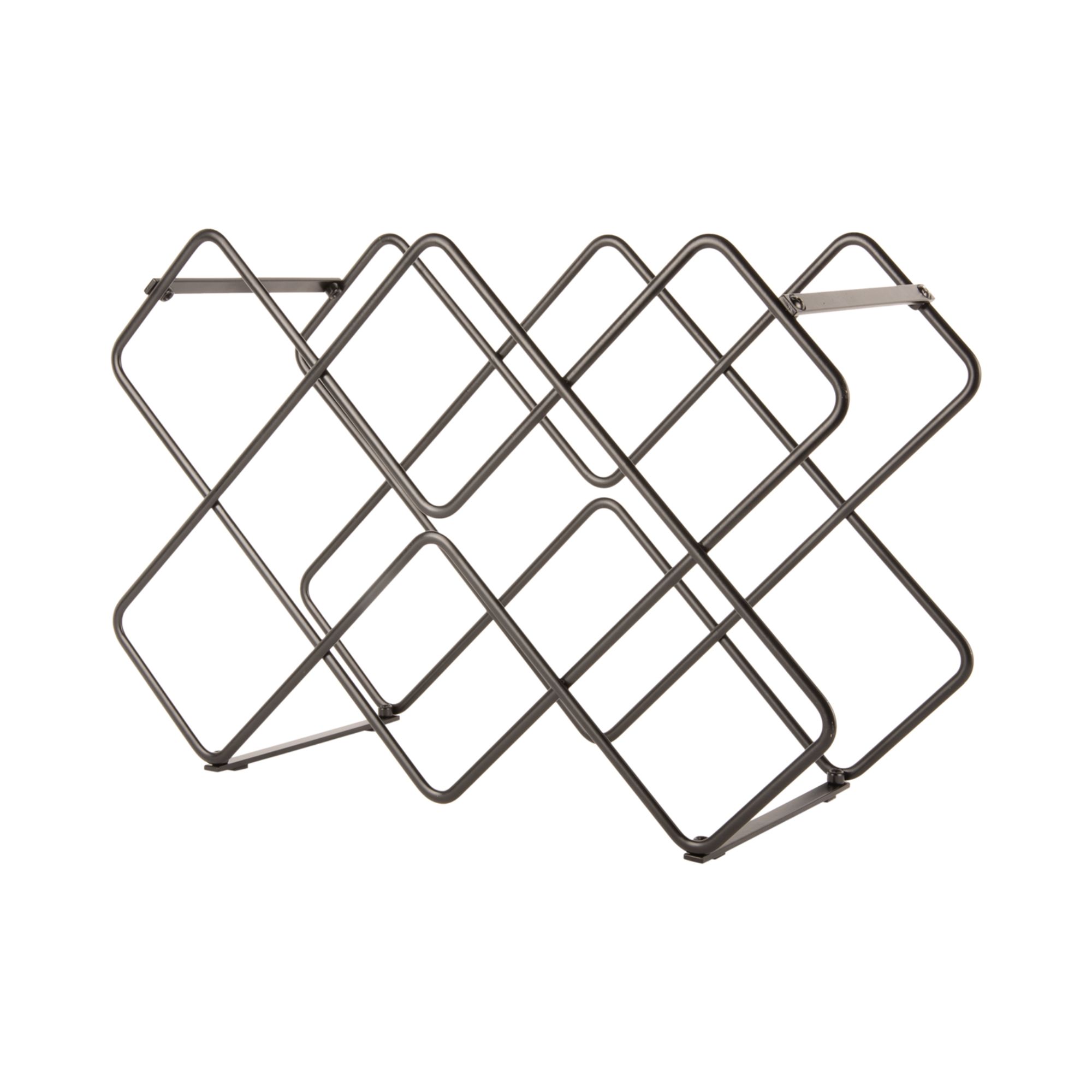 Present Time wijnrek Diamonds - zwart - 40.5x15.5x27.5cm