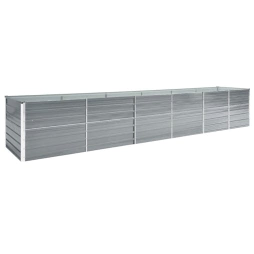 NNEVL Garden Raised Bed Galvanised Steel 480x80x45 cm Grey