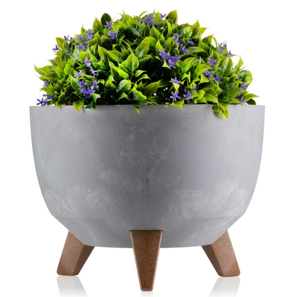 Donica Rosa na nóżkach ECO szary beton 29xh18 cm