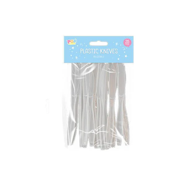 Pop Party Plastic Knives 25 Pack