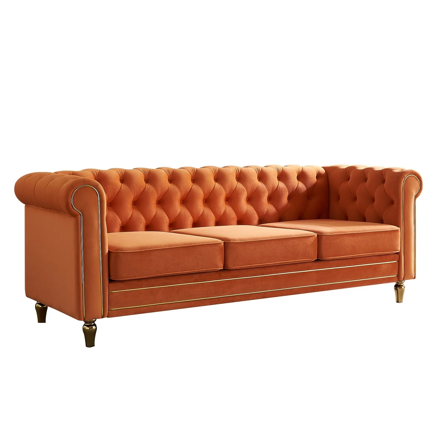 Chesterfield 84.65-inch Velvet Sofa - 30.31 x 31.50 x 84.65