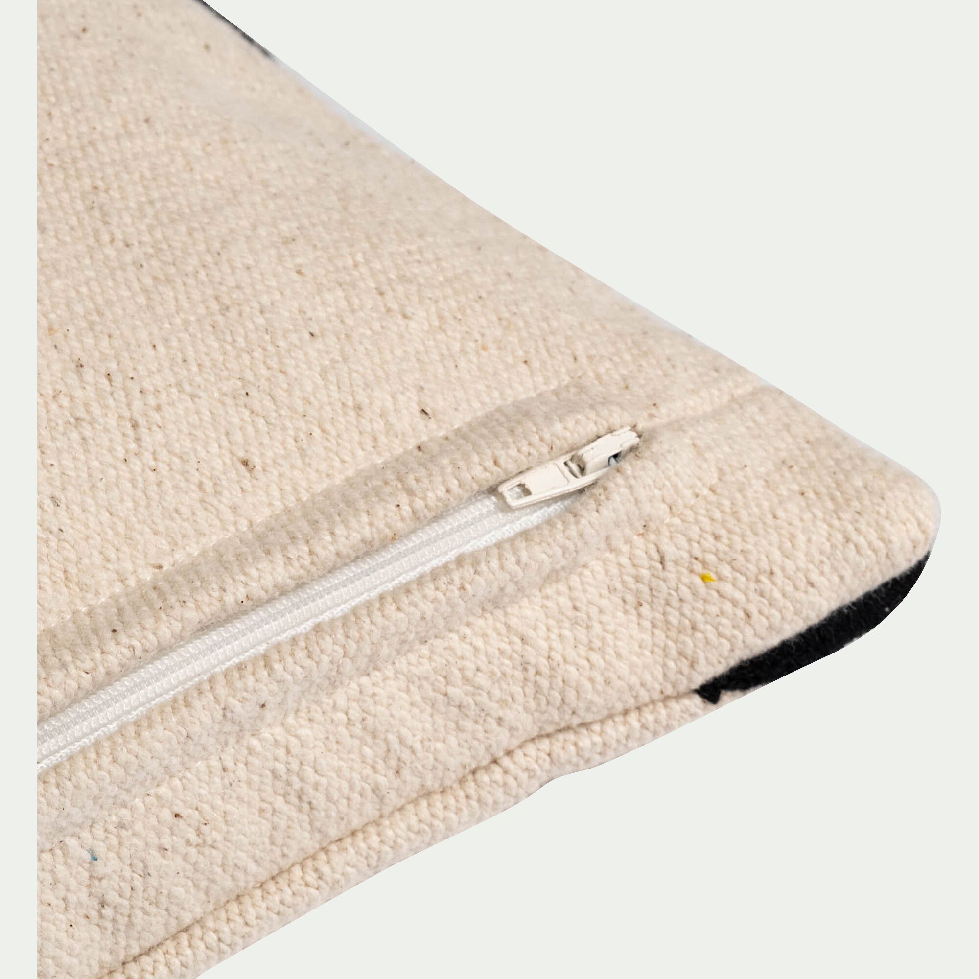 MARIBEL - Coussin à motif abstrait en coton 30x50cm - beige