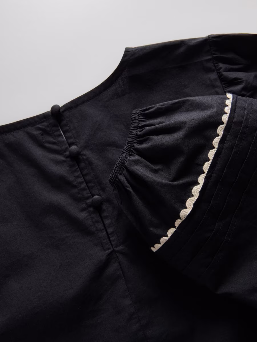 Blouse With Decorative Inserts