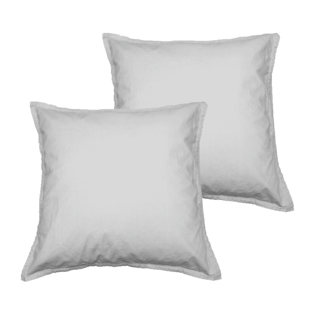 STUDIO - Lot de 2 taies d'oreiller en coton  gris perle 65x65 cm