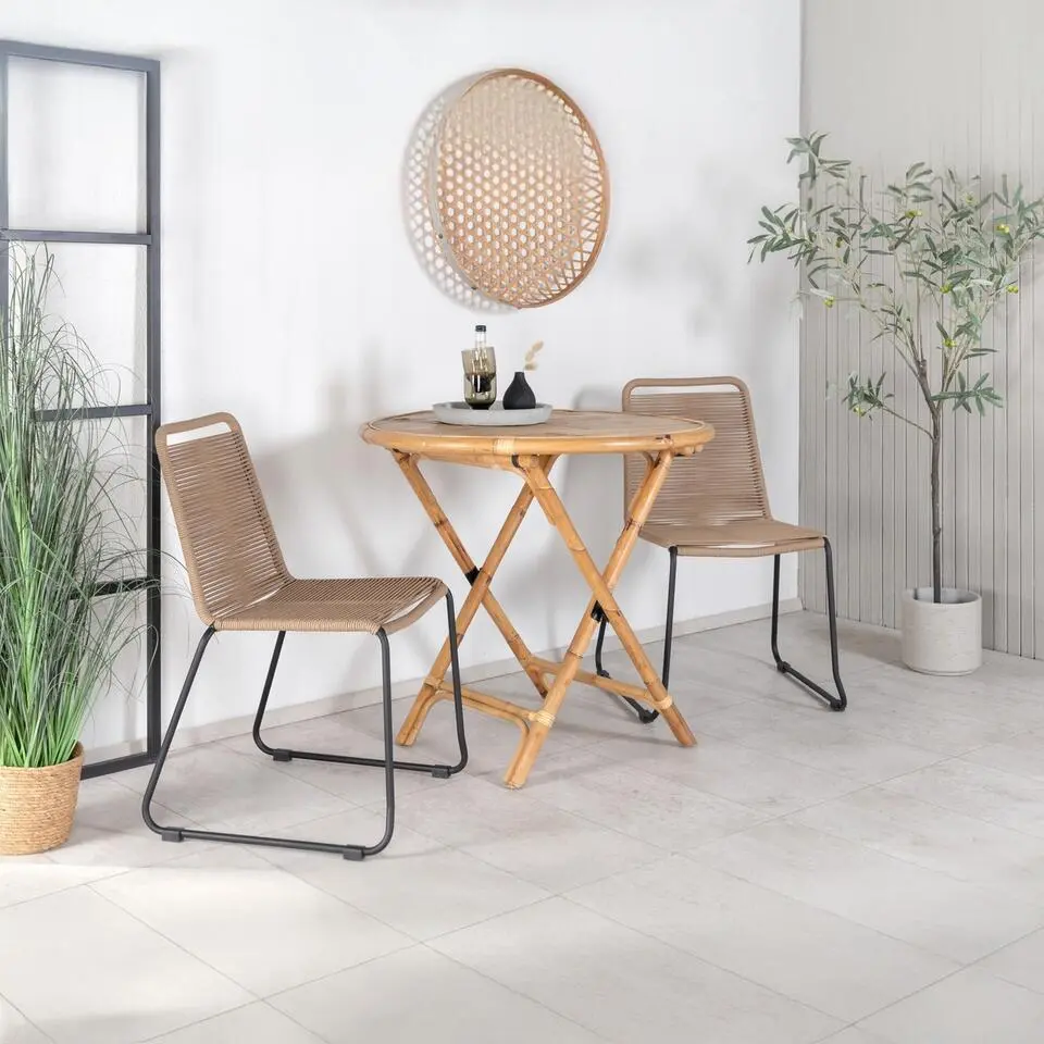 Bistrotafel Rotan Naturel - &Oslash;80x79,5cm - Cane