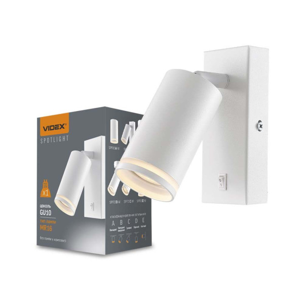 Kinkiet biały SPF 1xGU10x30W wym:16x5,5x5,5cm IP20 Videx