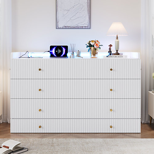 Lit escamotable 140 x 200 cm - avec port USB   prise électrique - avec LED - lit plateforme convertible - blanc (sans matelas)