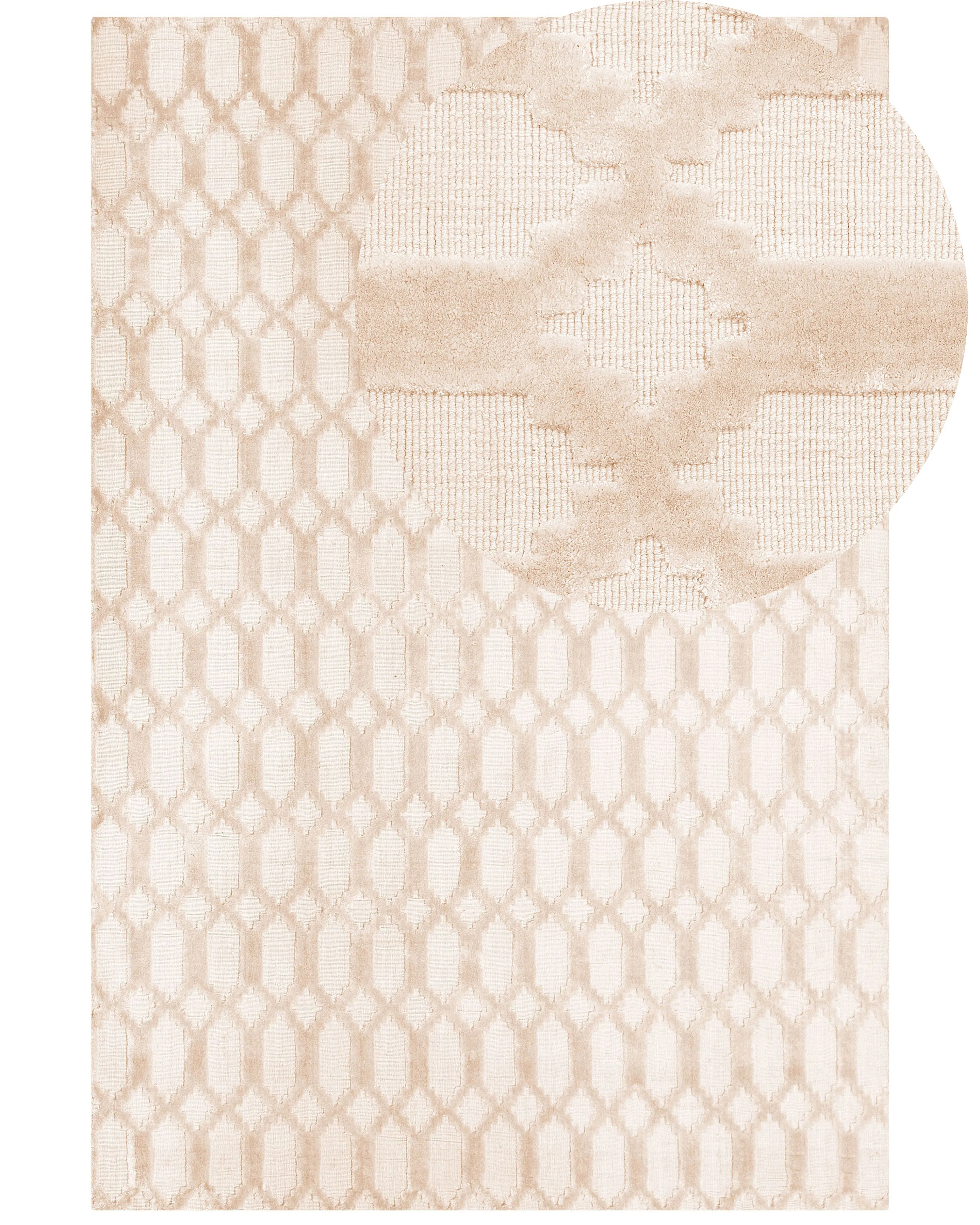 Rug CIZRE Beige 140 x 200 cm Viscose
