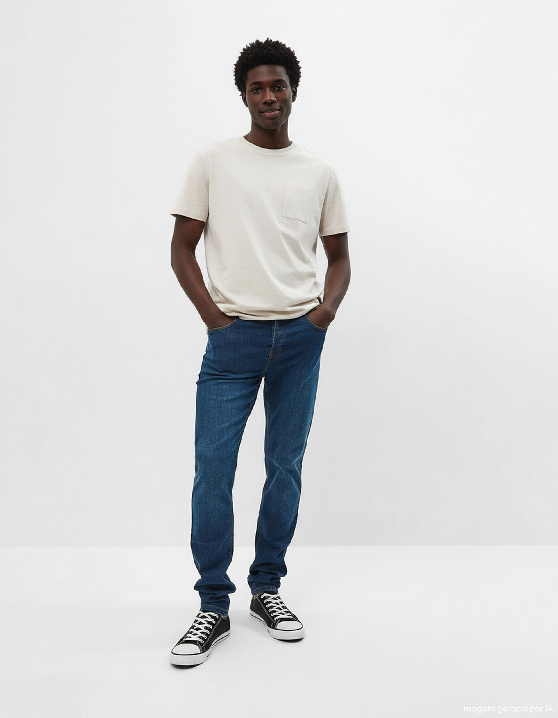 Calças Skinny Fit, Homem, Azul