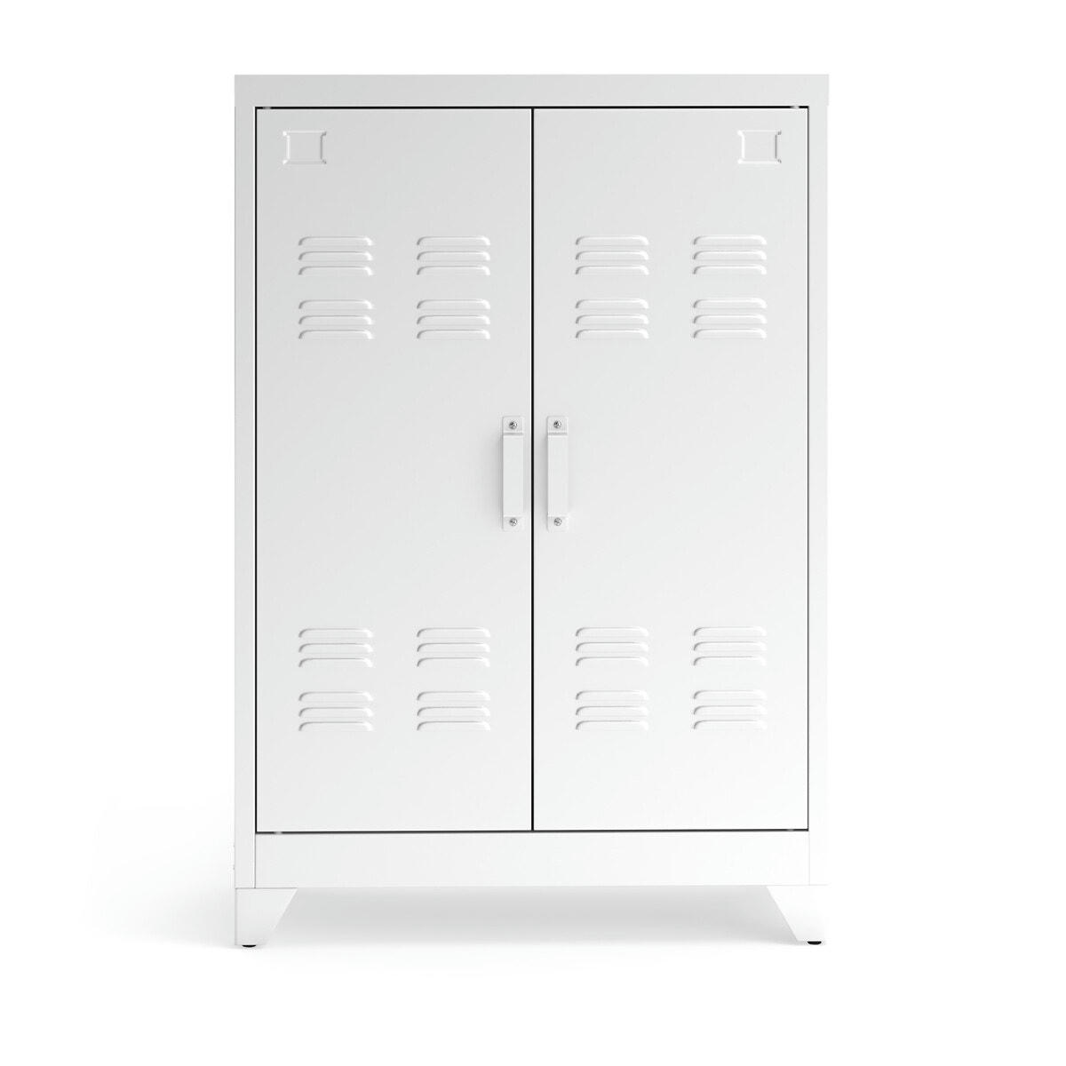 Armoire basse 2 portes en métal acier, Hiba