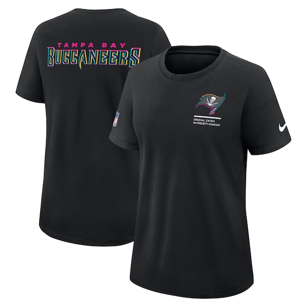 Tampa Bay Buccaneers Nike Women's 2025 NFL Crucial Catch Tri-Blend Dri-FIT T-Shirt - Black