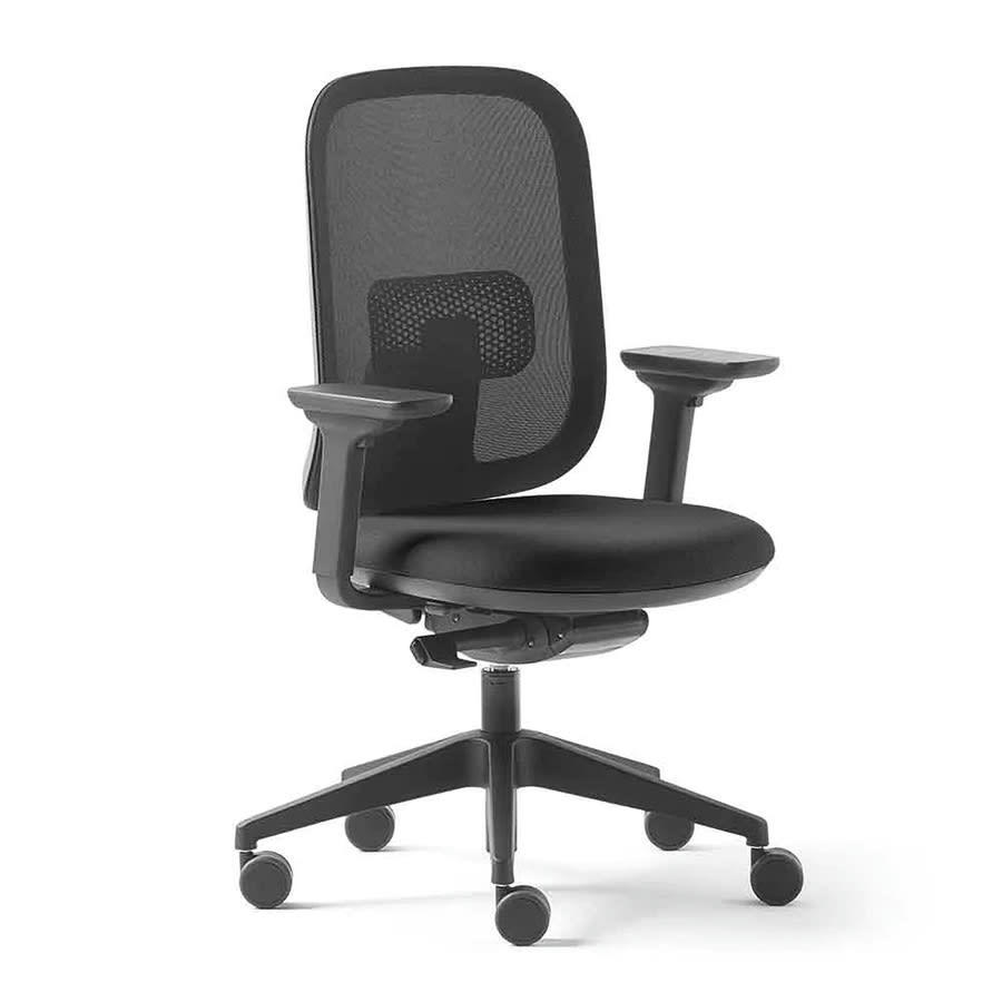 - Fauteuil de bureau noir ergonomique réglable avec accoudoirs