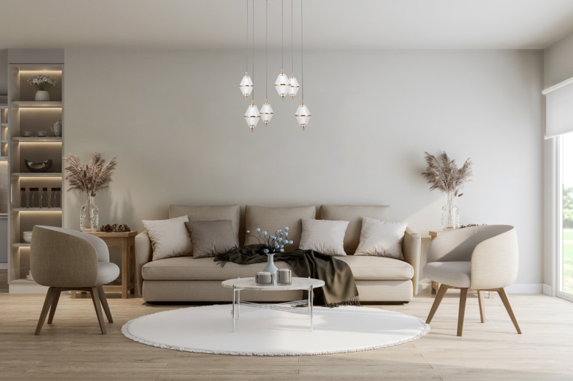 Lampa wisząca FUENTE złota LED 6x30W Ciepła biel 1795lm Italux
