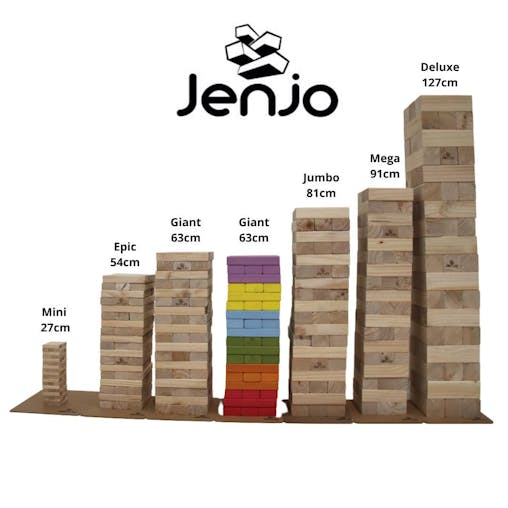 Rainbow Jenjo Wooden Tumbling Tower Game 54cm