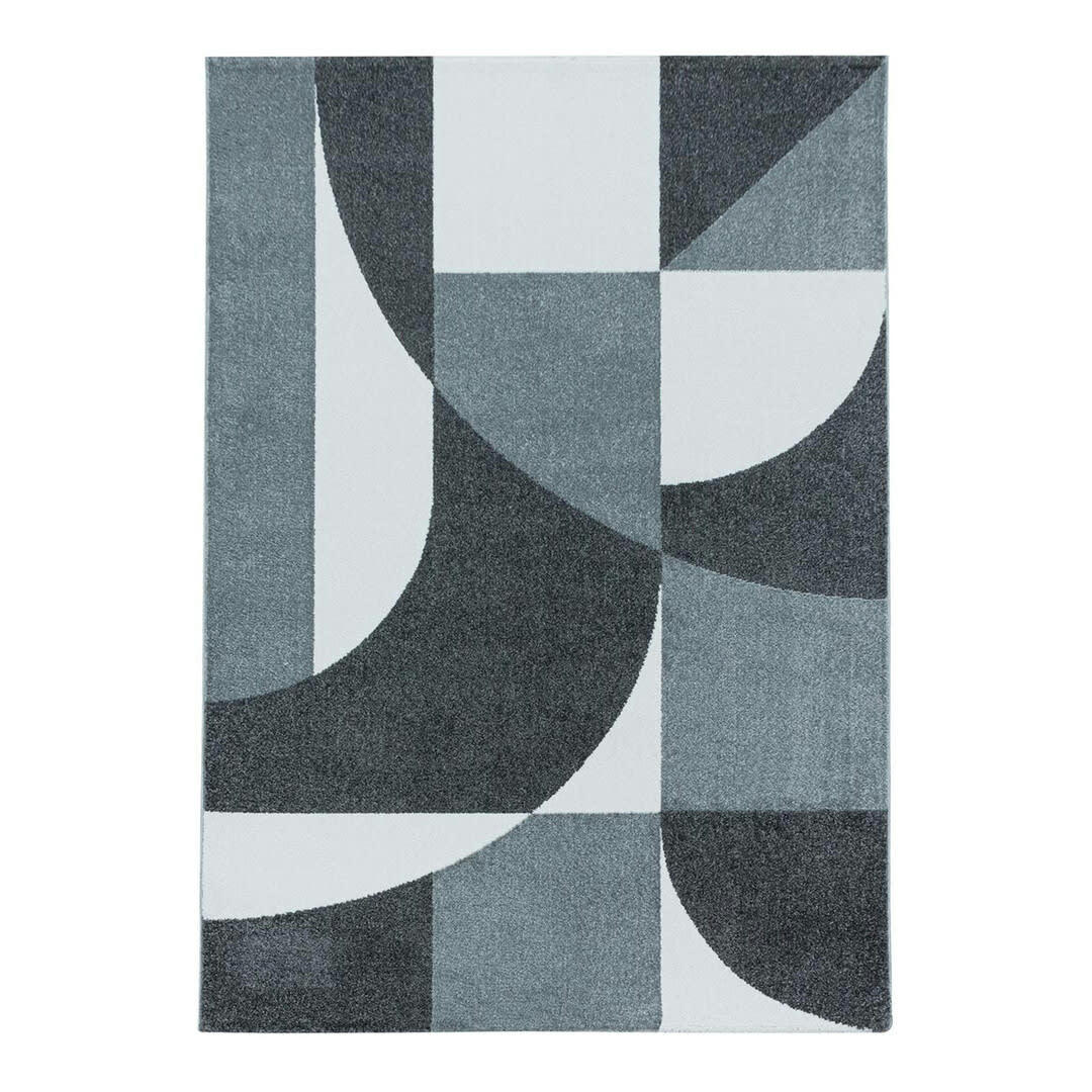 GROSBEC - Tapis géométrique scandinave en polypropylène gris 140x200