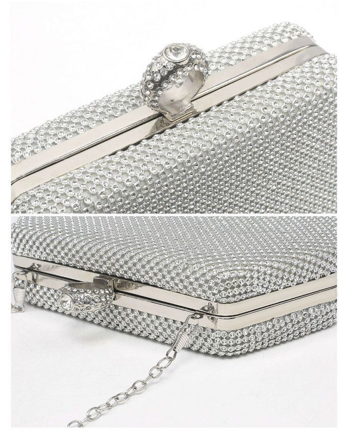 JFY Ring Clasp Double Side Diamante Bag