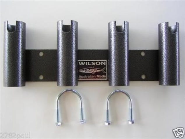 Wilson Bull Bar Rod Holder Black Hammertone Aluminium 4 Hole